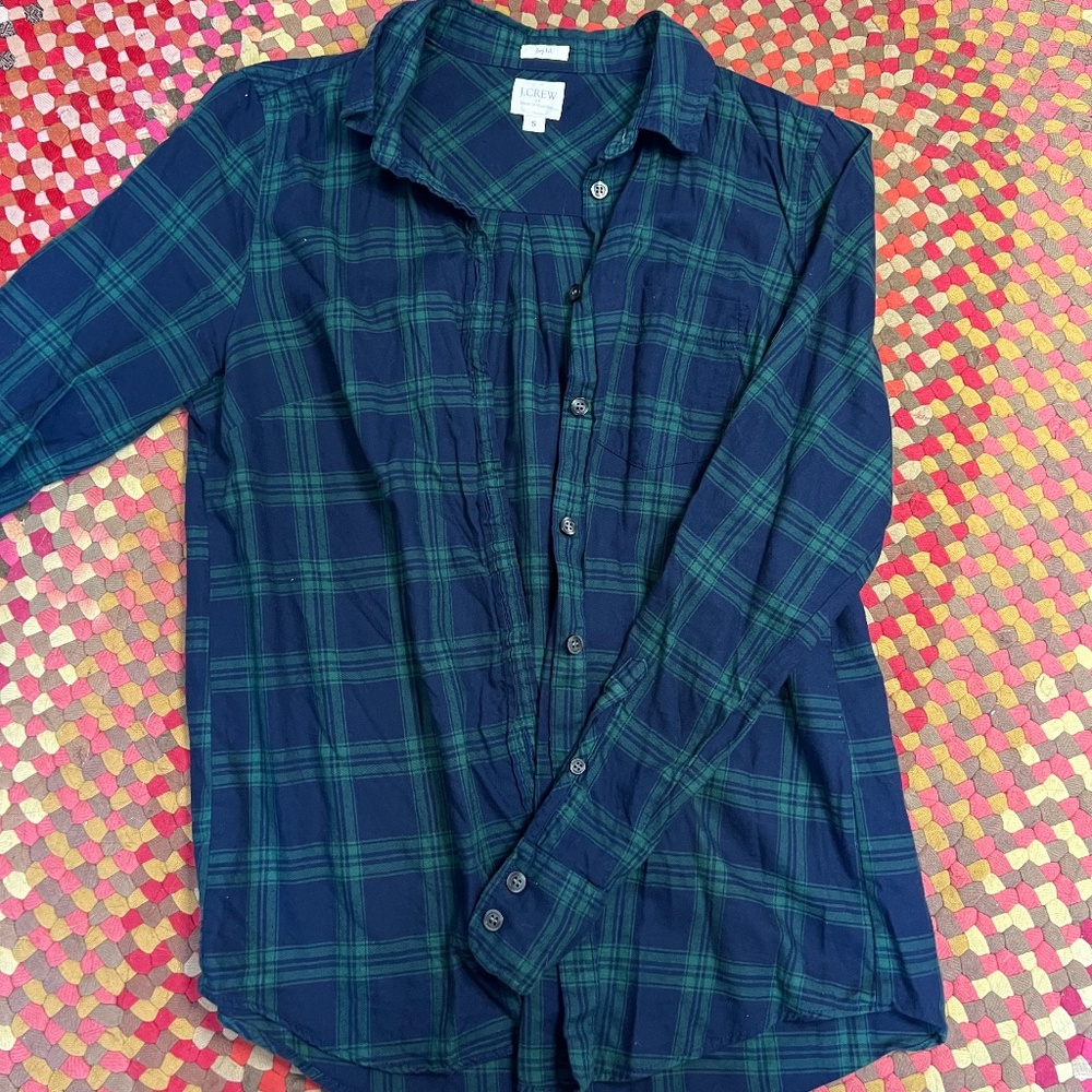 JCrew Factory Boyfit Flannel Button Down